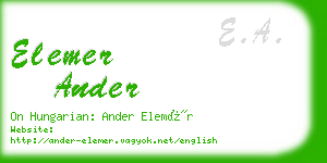 elemer ander business card